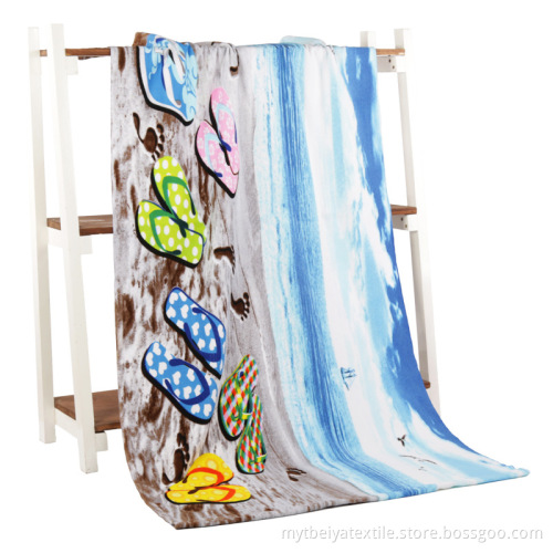 Custom Silk Printed 100% Cotton Beach Towel